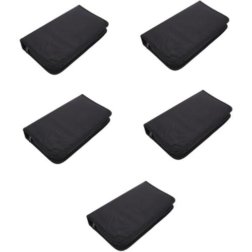 5 Pièces Sac De Cd Boîtier De Stockage De Disque Cas De Support Pochette De Support Caisse Plastique Rangement Caisse Rangement Plastique Auto Sac De Rangement Tissu Oxford