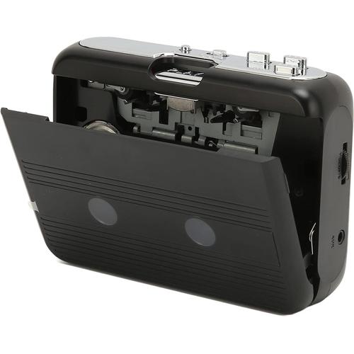 Lecteur de Cassette Bluetooth, Lecteur de Bande de Musique FM Stéréo Walkman Portable, Sortie Bluetooth vers Casque/Haut-Parleur Lecteur de Cassette avec Prise Casque 3,5 Mm (Noir)