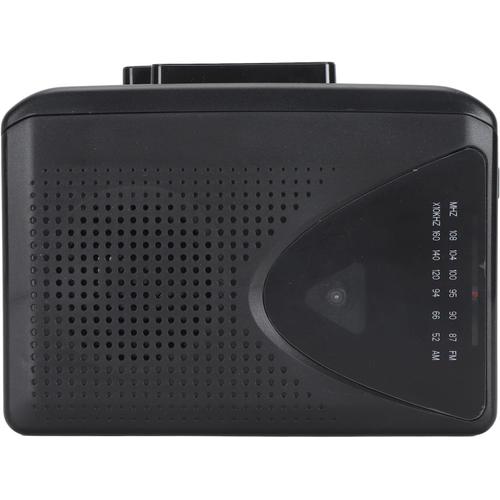 Convertisseur Enregistreur de Lecteur de Cassette Portable, Convertisseur de Cassette en CD MP3, Convertisseur de Cassette en MP3, Radio AM FM, Prise Casque 3,5 Mm (Black)