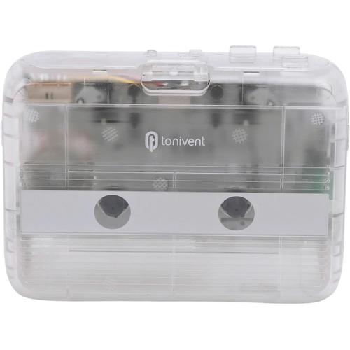 Radio Lecteur de Cassettes,Portable BT Lecteur de Cassette Stéréo Auto Inverse Mini Lecteur de Bande Transparent et Radio FM avec Entrée AUX 3.5mm Volume Réglable pour Voyage à Domicile