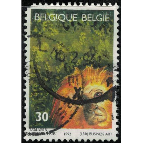 Belgique 1992 Oblitéré Used Singe Leontideus Chrysomelas Tamarin À Tête D'or Su