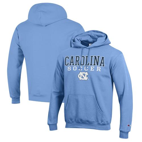 Champion Carolina Blue North Carolina Tar Heels Soccer Stack Logo Powerblend Sweat À Capuche Pour Homme