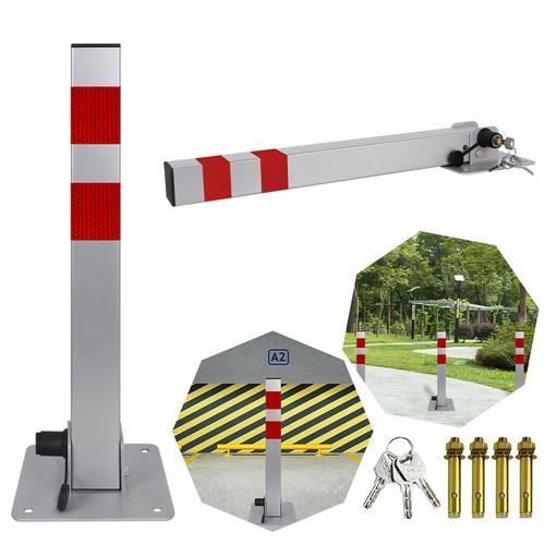 Verrou De Stationnement Pliable À 3 Clés, Robuste Et Stable Poteau De Verrouillage Poteau De Verrouillage, Bandes De Signalisation