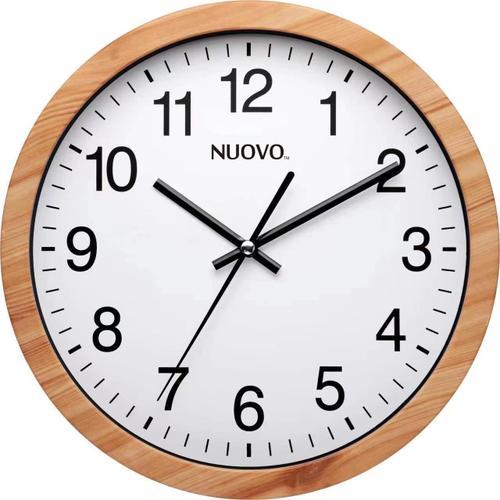 Horloge Murale Ronde en Plastique Bois de 10 Pouces Horloge Murale rétro silencieuse et sans coutil fonctionnant pour la Cuisine de la Chambre à Coucher du Salon (26 cm / 10")