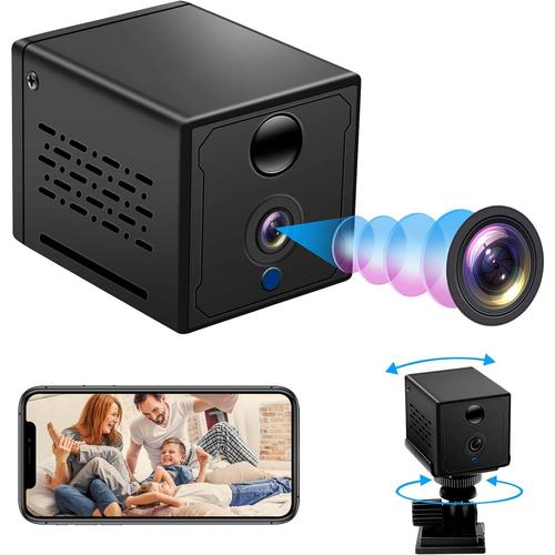 Caméra Surveillance Voiture sans Fil, 4K Ultra HD Camera Surveillance WiFi, Spy Cam avec Vision Nocturne IR Grand Angle 150° pour Intérieur & l'extérieur