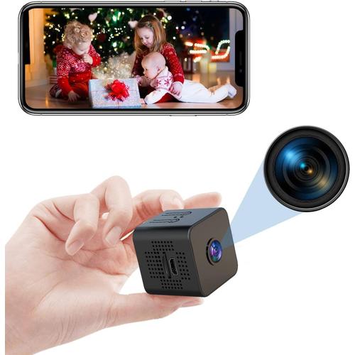 Mini caméra espion cachée, caméra intelligente WiFi sans fil 1080p haute définition grand angle sans fil, moniteur de bébé, caméra de surveillance de sécurité à domicile, utilisée pour la