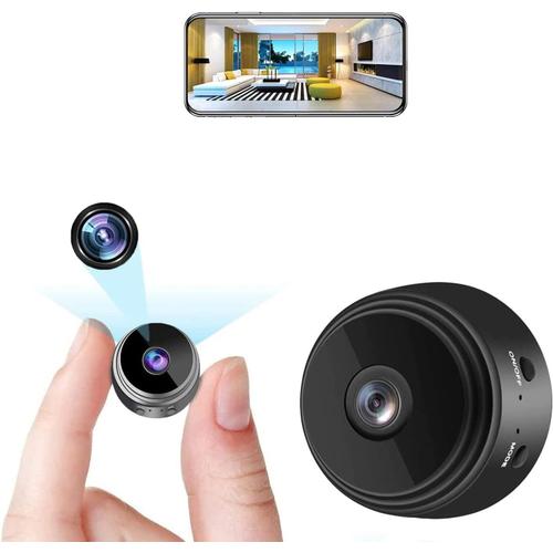 Camera Espion,1080P HD Mini Caméra Surveillance Interieur sans Fil Enregistrementavec WiFi Detecteur Mouvement Spy Cam Vision Nocturne Micro Camera Noir 1 Unité (Lot 1)