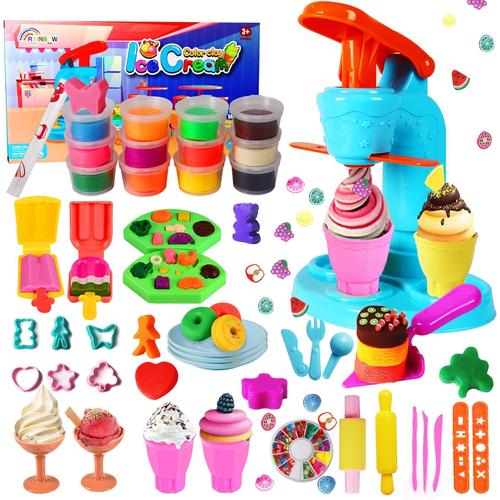 Pate A Modeler - 43 Pièces Outils De Pâte À Modeler Crème 31 Outils Moules Et 12 Pots De Glacée Bricolage - Accessoires Pate Enfant Créatif Pour Garçons Filles - Cadeaux Jeu Cuisine Loisirs