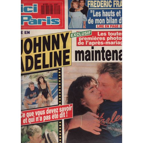Ici Paris / 18-07-1990 N°2350 : Johnny Hallyday / Adeline Blondieau (3/4p) - Frédéric François (2p)