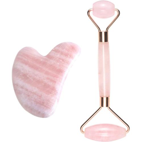 Jade Roller Gua-Sha Visage Gua Sha Quartz Rose Massager Jade Facial Rouleaux Pierre Jade Anti-âge Beauté Peau Mince Visage Corps Circulation Sang Rouleau de Jade