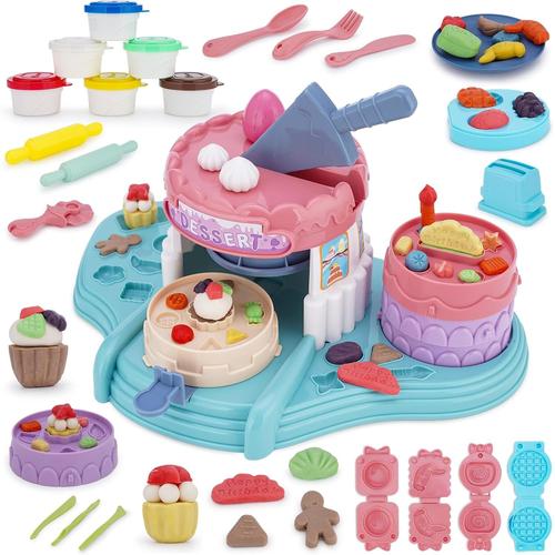 Accessoires En Pâte À Modeler Set De Gâteaux - 40 Pièces De Pâte À Modeler Kit De Création De Cuisine Outils, Pâte À Modeler Alimentaire Set De Jeu Pâte À Modeler Dès 3 Ans