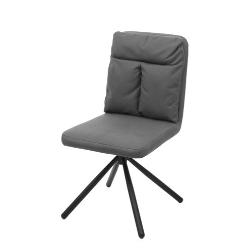 Chaise De Salle À Manger Hwc-G58, Chaise De Cuisine, Pivotante, Auto-Position, Tissu   Gris