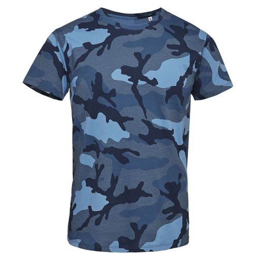 T-Shirt Manches Courtes Camouflage Homme - 01188 - Bleu Army Camo