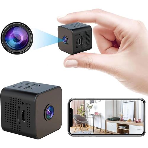 2K Mini Camera Espion sans Fil Spy Caméra de Surveillance WiFi avec Vision Nocturne et Detecteur, Caméra Video Surveillance de Sécurité Bébé sans Fil Hidden Caméra Interieur, Exterieur