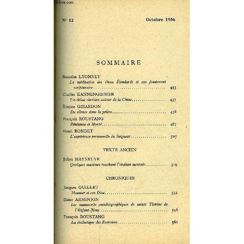 Christus N° 12 - La Méditation Des Deux Étendards Et Son Fondement Scriptulaire Par Stanislas Lyonnet, Un Débat Chrétien Autour De La Chine Par Charles Kannengiesser, Du Silence Dans La Prière Par(...)