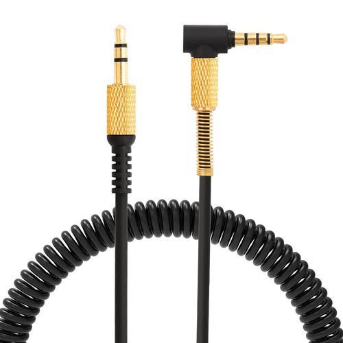 Audio Câble de Remplacement Compatible avec Marshall Major I/II/III Mid Bluetooth Monitor avec Microphone et Contrôle du Volume 3,5mm Mâle vers Mâle Câble de Casque (Noir)