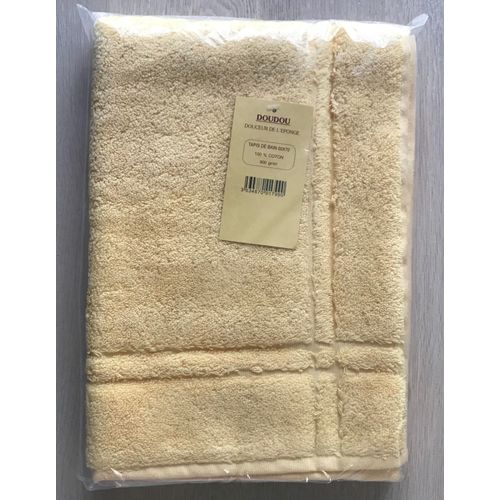 Tapis De Bain Doudou 100 % Coton 50 X 70 Cm 900 Gr/M2 Coloris Jaune