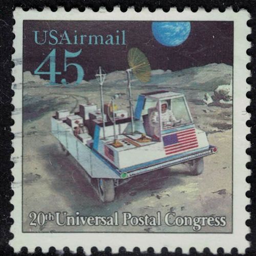Etats Unis 1989 Oblitéré Used Véhicule 20th Universal Postal Congress Moon Rover Lunaire Su