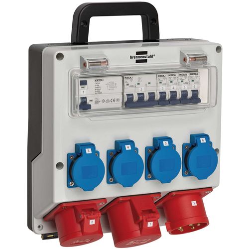 Brennenstuhl Coffret de distribution 4/32 IP44 4x LS 230V/16 A, 1xLS 400V/16 A, 1xFI 40 A 4-polig 30mA - 1154890020