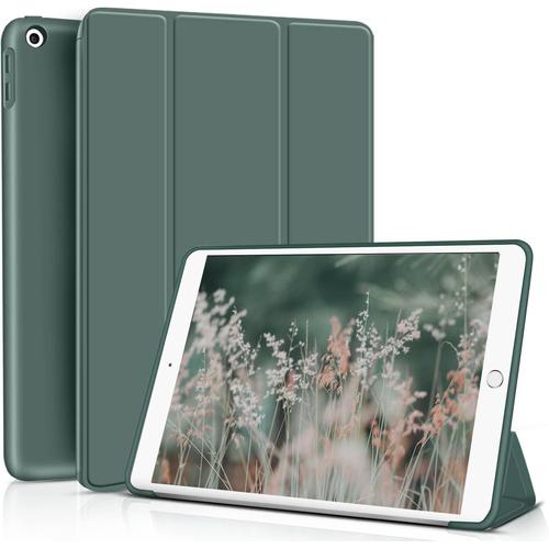 Coque Compatible Ipad 9ème Génération 2021/ Coque Ipad 8ème Génération 2020/Ipad 7ème Génération 2019 Coque, Veille/Réveil Automatique Smart Folio Coque Case Pour Ipad 10.2 Pouces, Vert Foncé