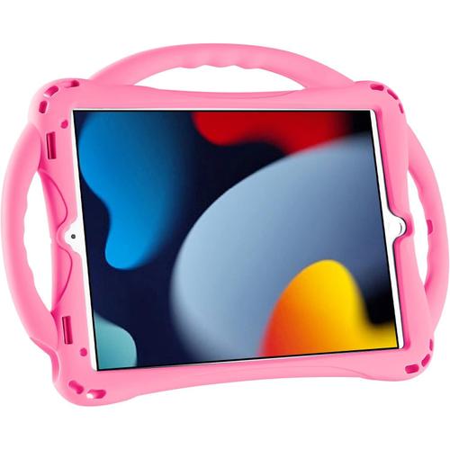 Coque Enfant Ipad 7th/8th/9th (10.2""), Ipad Air 3 Et Ipad Pro 2(10.5""), Étui Antichoc Pour Ipad 10.2 Pouces, 10.5 Pouces, Protection Maximale, Très Résistante En Silicone(Rose)