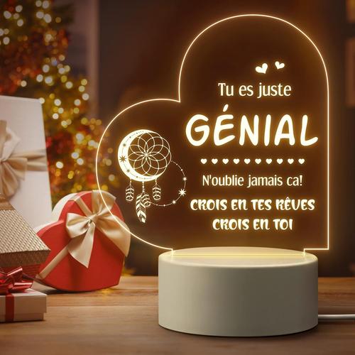 Cadeau Noël Femme, Idée Cadeau Anniversaire Femme Original - Veilleuse Gravée, Meilleure Amie Cadeau, Inspirant Cadeau Pour Maman, Fille, S?ur - Tu Es Juste Géniale