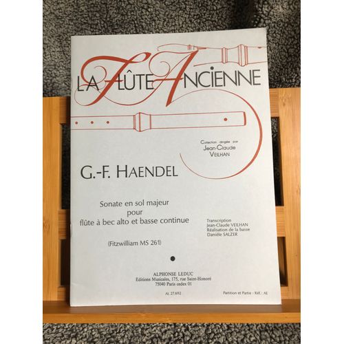 Haendel Sonate En Sol Majeur Partition Flute Bec Alto Basse Continue Éd. Leduc