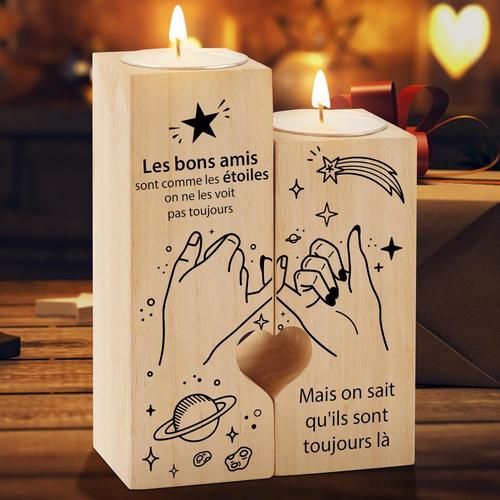 Cadeau Anniversaire Femme Meilleure Amie, Candélabres Cadeaux pour Amis, Original Saint Valentin Noel Idée Cadeau pour Ami