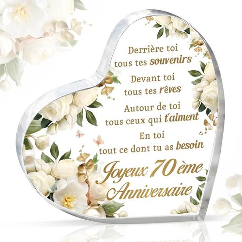 Cadeau Femme 70 Ans, Cadeau Anniversaire Femme 70 Ans ¿ Ornements en Acrylique, Cadeaux 70 Ans, Idee Cadeau 70 Ans, Cadeau Anniversaire pour Papa, Maman, Mamie, Papy, Belle Mere