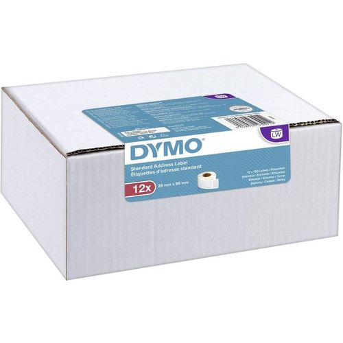 DYMO LabelWriter Standard - Adhésif permanent - blanc - 28 x 89 mm 1560 étiquette(s) (12 rouleau(x) x 130 étiquettes adresses
