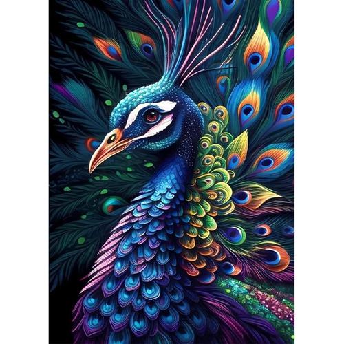 30x40 Cm - 5d Paon Diamond Painting,Diy Paon Peinture Broderie Diamant Painting Kit Complet,Bricolage Dessin Animal Diamant Artisanat Strass Point De Croix Painting Pour Adultes Enfants 30x40 Cm