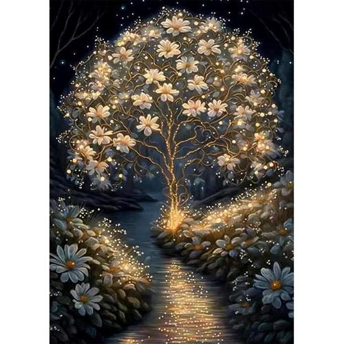 30x40 cm - Arbre Diamond Painting Complet,Marguerite Diamond Painting Kits,Diamond Art Dessin Fleur,Painting Diamant Pour La Décoration Murale De La Maison 30x40cm