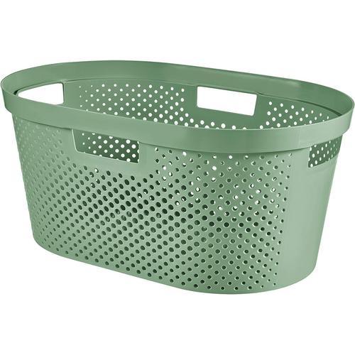 Panier à Linge 40L Infinity - Bac à Linge propre et sale - Bonne Aération - Corbeille pour Salle de Bain ou Buanderie - 100% Recyclé - 58,5 x 38 x 26,5 cm - Vert