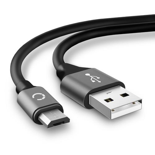Câble USB pour TwoNav Anima / Trail 2 Bike / Horizon Bike / Velo / Aventura 2 Motor - 2m Fil charge data 2A gris cordon PVC