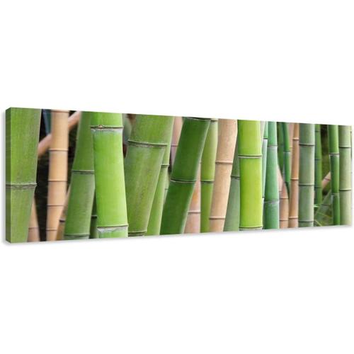 60x40 cm - Image sur Toile 120 x 40 cm Modèle Bambou Tableaux pour la Mur, encadrés, prêts à Poser, Tout Les Images sur châssis géant Bois véritable