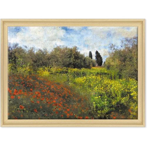 50x70 cm - Tableau sur toile - Encadré - Prêt à accrocher - Claude Monet - Impressionnisme - Art moderne - 50x70 cm - Colore Legno Naturale Contemporaneo