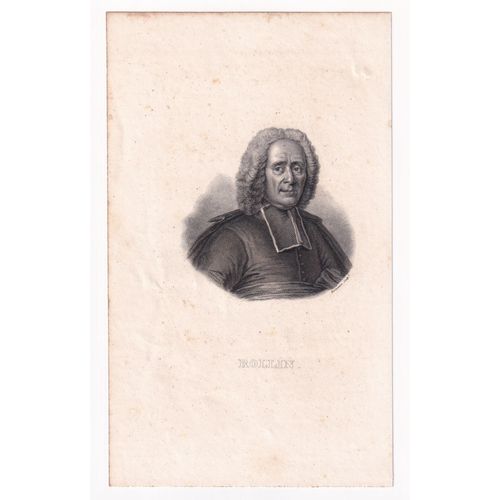 Gravure 1836 Portrait Charles Rollin Histoire Historien