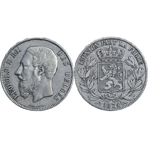 France - 1874 - 5 Francs Leopold Ii - Argent 900¿ - 20-093