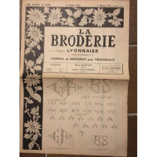 Revue La Broderie Lyonanise N° 1109 Juillet 1954