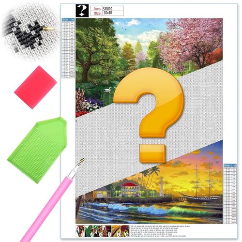 Mystery Diamond Painting Kit Paysage,Diy 5d Diamant Painting,Broderie Diamant Kit Complet Für Adults Enfant,Diamond Painting Art Cross Stitch Crystal Crafts Family Decoration Set 30x40cm