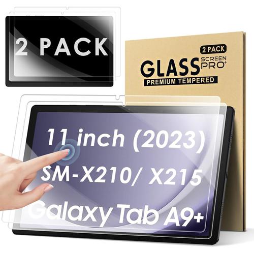 [2 Pack] Verre Trempé Protection D'écran Pour Samsung Galaxy Tab A9+/A9 Plus 11 Pouces 2023 Sm-X210/X216/X218, Sans Bulles Ultra Transparent Hd Anti-Rayures Films