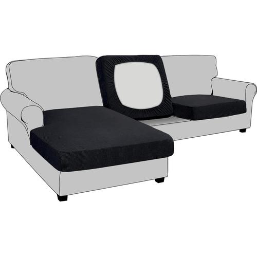 Housse De Coussin Extensible De Canapé Housse De Protection Pour Meubles Housse De Siège De Canapé Couvre Pour Canapé Protege De Meubles Antipoussière (Siège Chaise,Noir)