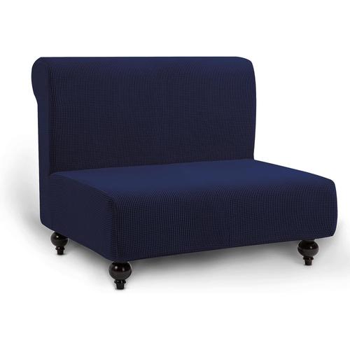 Housse Clic Clac Extensible,Housse De Canapé Clic Clac 2 Places Ajustable Élastique Jacquard Canapé-Lit Housse Protection(2 Places,Bleu Foncé)