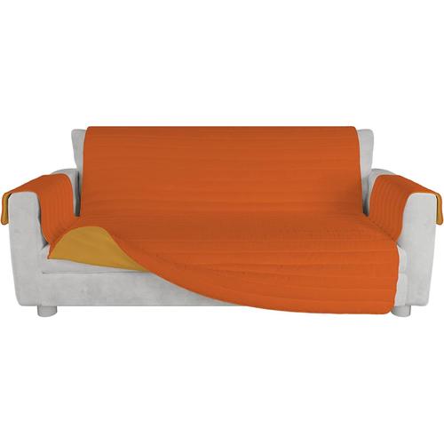 Housse De Canapé Bicolore En Microfibre Trendy,Orange/Jaune,3 Places