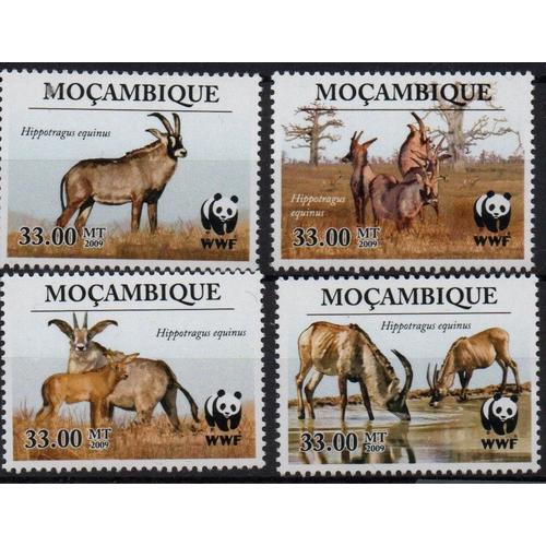 Mozambique Timbres Animaux En Danger : Les Antilopes 2009