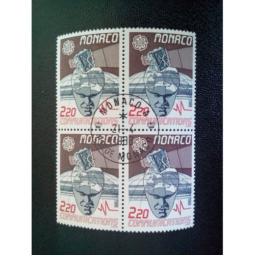 Timbre Monaco Yt 1626 Bloc De 4 - Bloc Europa - Europe: Transport Et Communication 1988 ( 0110504 )