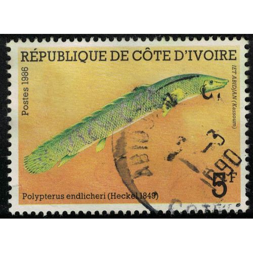 Côte D'ivoire 1986 Oblitéré Used Fish Poisson Polypterus Endlicheri Endlicheri Bichir Sellé Su