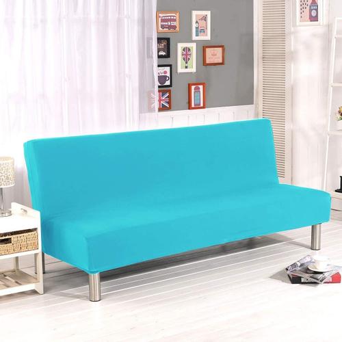 Housse Clic Clac 3 Places Housse De Canapé Clic Clac Housse De Canapé-Lit Extensible Housses De Canapé Sans Bras Housse De Futon Canapé Ajustable Bleu Ciel