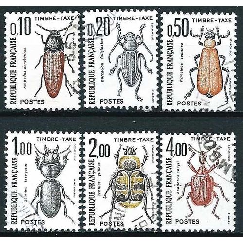 France 1982, Beaux Timbres Taxes Série Insectes - 6 Valeurs Yv. 103 À 108, Oblitérés, Tbe -