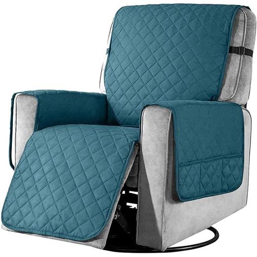 Housses De Fauteuil Inclinable,Canapé 1 Place Antidérapant Pour Fauteuils Chaise Couvre Doux Protecteur Lavable À La Maison Pour Maison Avec Enfants Et Animaux De Compagnie,Petit(Bleu Vert)